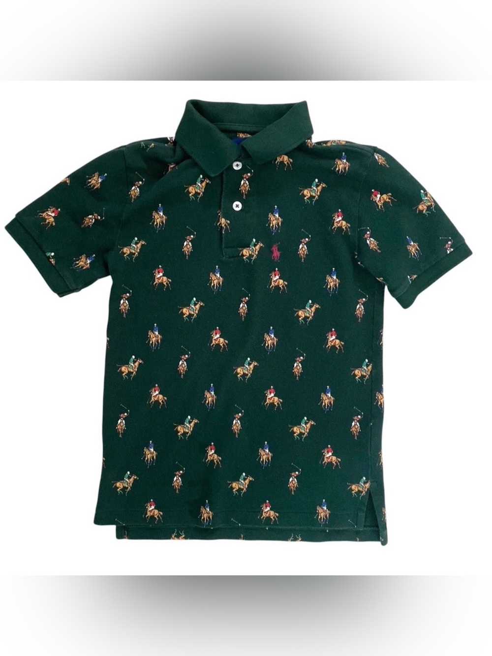 Polo Ralph Lauren Boys Classic Fit Polo Shirt Green Size M‎ (10-12) Red Pony